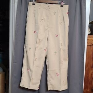 Coral Bay Golf embroidered ankle pants size 12